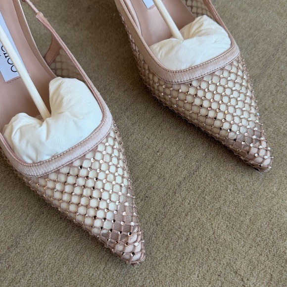 Jimmy Choo Amel 50 mesh pumps in macaron/crystal, size 37, NEW - Picture 4 of 9